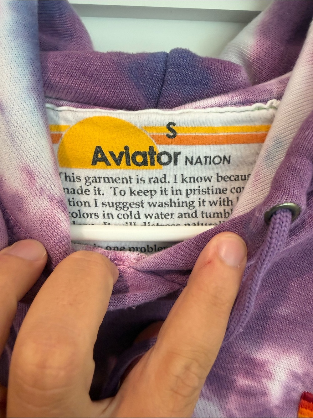 Aviator Nation Purple Tie-Dye Hooded Sweatshirt - Picture 3 of 4